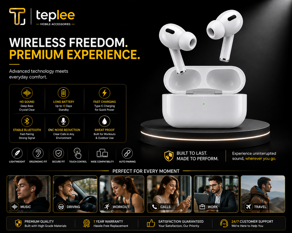 Teplee Pro Wireless Earbuds — Premium HD Sound